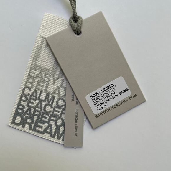 Barefoot Dreams Confetti Beanie Storm Gray Dark Brown Cozychic Lite NEW main image 2